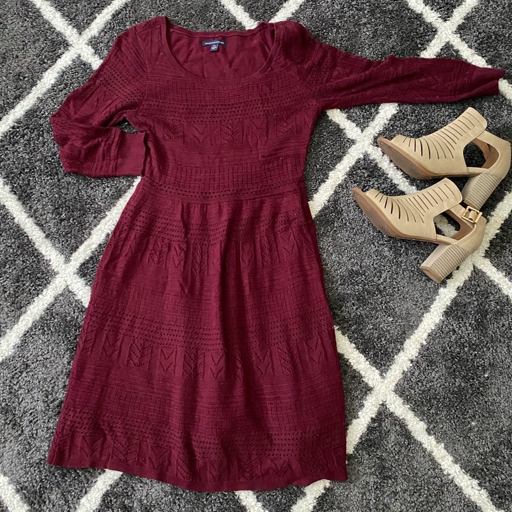 American Eagle maroon sweater dress